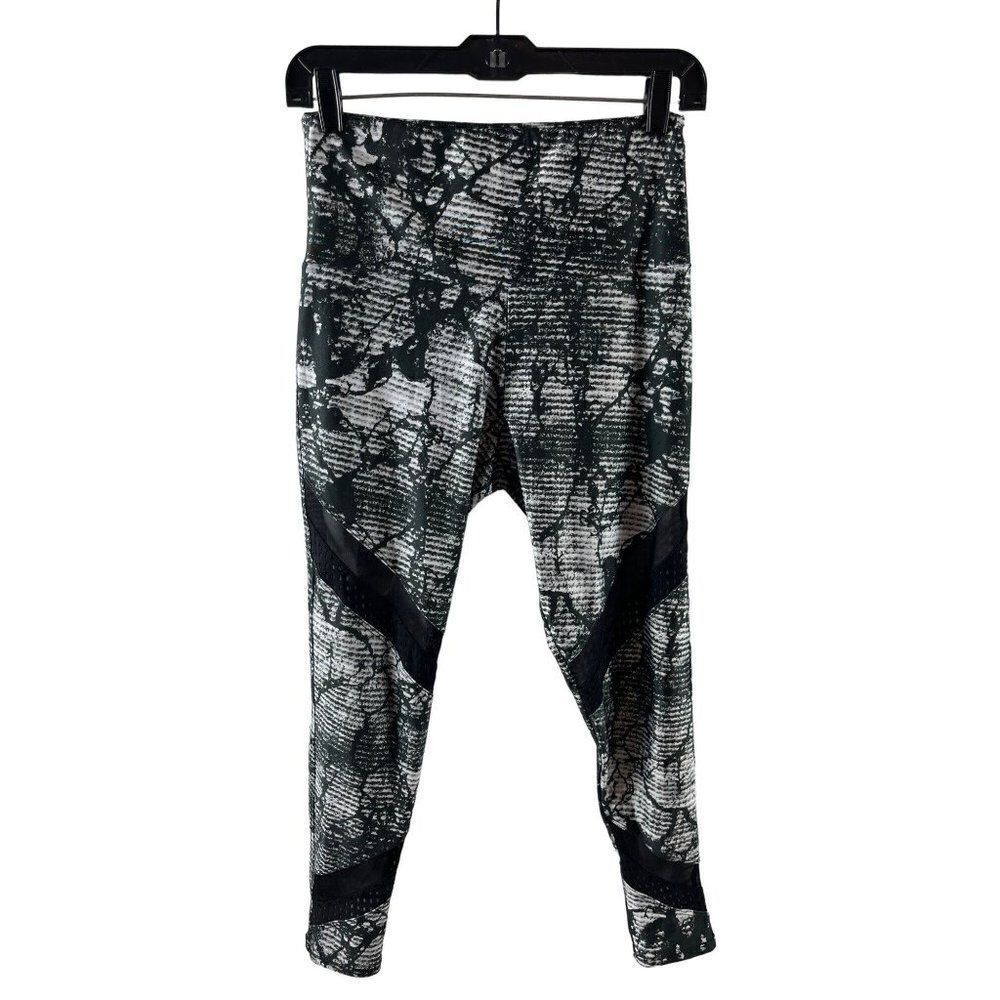 Onzie Yoga High Waist Abstract Print Sporty Mesh Leggings Size M/L Athletic